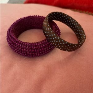 Elegant Purple and Brown Beaded Bracelets